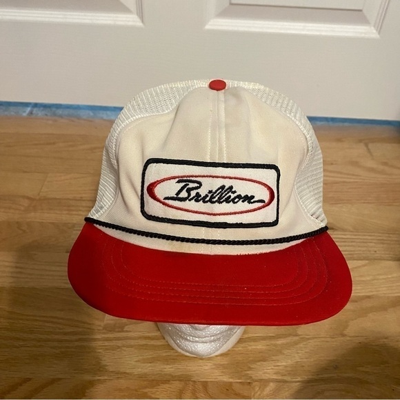 Vintage Brillion Steel Iron Works Patch Mesh Snap Back Hat Trucker USA Made - Picture 2 of 11